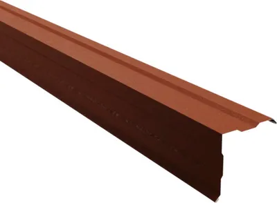 Produktbild von PRECIT Ortgangblech gesickt für Trapezblech kupferbraun RAL 8004 Shimoco 80µm 2000 mm x 115 mm x 115 mm x 0,5 mm