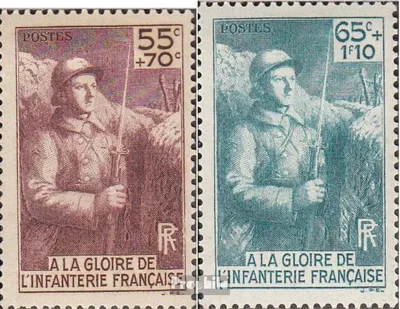 Produktbild von Briefmarken Frankreich 1938 Mi 423-424 (kompl.Ausg.) postfrisch Infanteriedenkmal