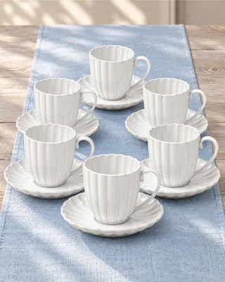 Kaffeeset 12-tlg., 6 Tassen 275 ml, Porzellan, weiß, spülmaschinenfest
