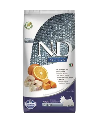 Obrázok produktu pre Farmina N&D Dog Ocean Pumpkin Adult Mini Codfish & orange 7 kg