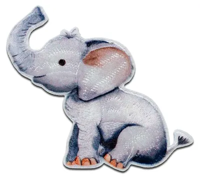 Produktbild von Elefant - Aufnäher, Bügelbild, Aufbügler, Applikationen, Patches, Flicken, zum aufbügeln, Größe: 6,5 x 7 cm