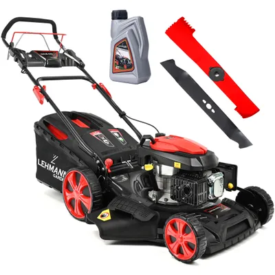 Zdjęcie produktu dla Kosiarka spalinowa LEHMANN LGALM-4051, moc 4,4kW, 51 cm szerokości koszenia, 7-stopniowa regulacja wysokości koszenia 25-75 mm, 60-litrowy kosz