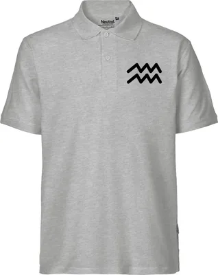 Produktbild von Huuraa Herren Polo Shirt Wassermann Sternzeichen Zeichen L Sport Grey Bio Baumwolle Fairtrade Poloshirt Geschenkidee