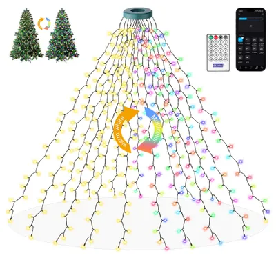 Weihnachtsbaumbeleuchtung 2 m, 400 LEDs, 16 Girlanden, 8 Modi, RGB
