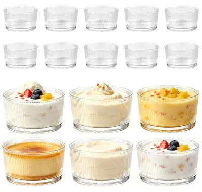 16 Dessertgläser 200 ml, Glas, spülmaschinengeeignet, 8,5 x 5 cm