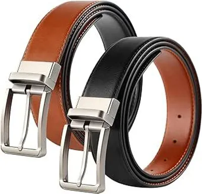 Produktbild von 2er-Set Herrenledergürtel Elegant 120 x 3,5 cm Braun und Schwarz 2 Stück