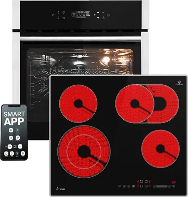 Produktbild von Autarkes Herdset: 60cm Einbaubackofen EB8313HC + 59cm Kochfeld CH5901AL | Pizzafunktion | Grill | Umluft | Heißluft | Automatik-Timer | 2-fach Wärmeschutzverglasung | Kindersicherung | SET8313HCCH59AL