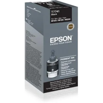 Obrázek produktu pro Epson T7741 Pigment Black ink bottle 140ml, Originální, Černá, Epson, WorkForce M200, M105, M100 EcoTank L655, L605, L1455, 140 ml