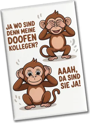 Produktbild von Doofe Kollegen Souvenir Souvenir Magnet mit lustigem Affe