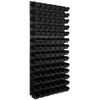 Image de Panneau d'outils mural 57,6 x 117 cm avec 98 pcs. Boîtes suspendues Boîtes noires Système de stockage