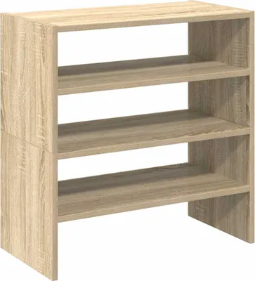 Produktbild von Schuhregale 2 Stk. Stapelbar Sonoma-Eiche 60x30x30,5 cm