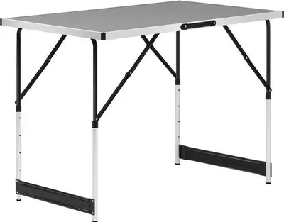 Productafbeelding van Famanu inklapbare campingtafel, met verstelbare hoogte - aluminium en MDF, geschikt voor binnen- en buitengebruik