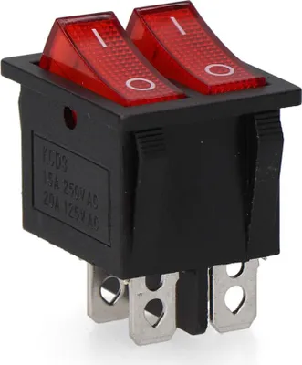 Image de Interrupteur Double Lumineux Edm Contrôle Double Avec Indicateur Lumineux - Edm