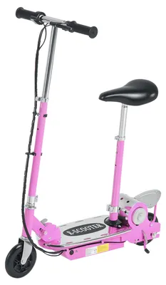 Image de HOMCOM : Trottinette électrique pliable avec selle, 2 roues et guidon réglable, pour enfants à partir de 6 ans, dimensions : 75x37x98 cm