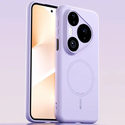 Produktbild von Magnetische Handyhülle für Huawei Pura 80 Pro, MagSafe kompatible, Flüssig Silikon Stoßfest Kratzfest Hülle Lila