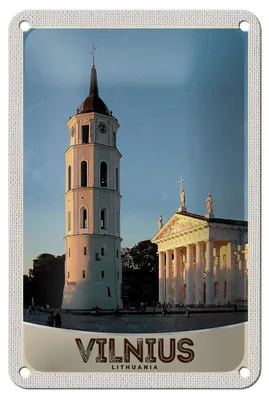 Produktbild von Blechschild Reise 12x18cm Vilnius Litauen Kirche Architektur Schild