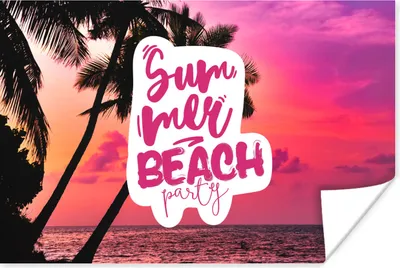 Produktbild von MuchoWow® Poster Sommer - Strand - Sonnenuntergang - Zitat 60x40 cm - Schlafzimmerdekoration