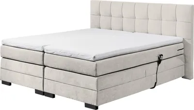 Produktbild von Boxspringbett >TALENA< Liegefläche 180x200cm, Motorverstellung, sand - 202x113x211cm (BxHxT)