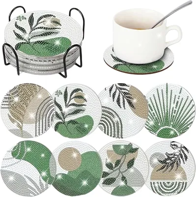 Produktbild von Diamond Painting Untersetzer – 8-teiliges Diamond Painting Set