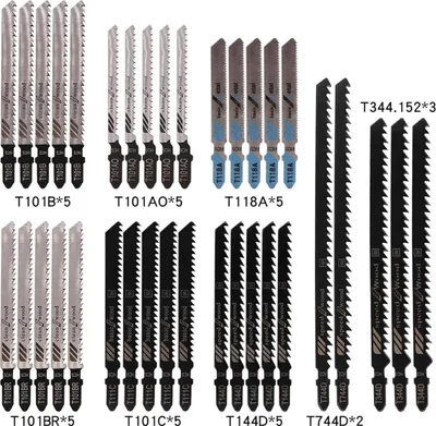 Produktbild von Stichsägeblatt Set 35tlg mit Aufbewahrungskoffer, Schaft Stichsägeblätter aus zum Schneiden von Holz, Kunststoff und Metall