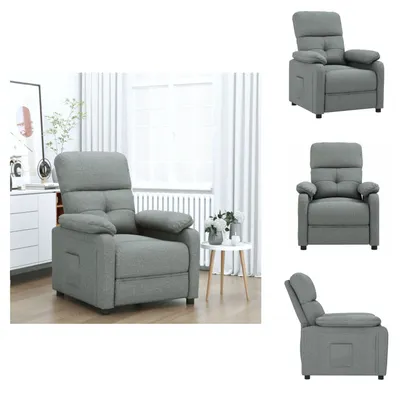 Image de vidaXL Fauteuil Relax Tissu gris foncé - Fauteuil