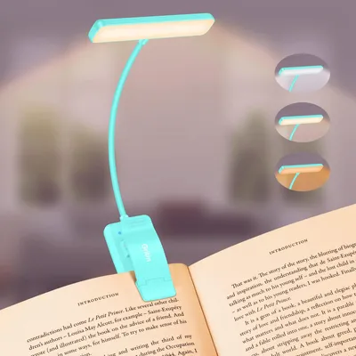 Productafbeelding van Boekenlamp Oplaadbare Leeslamp: 19 LEDs Klemlamp, traploos dimbaar, 3 kleurtemperaturen