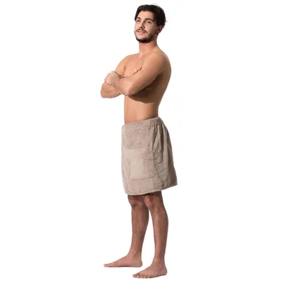 Produktbild von Herren Saunakilt Frottee, beige, 100% Baumwolle, L/XL