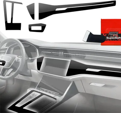Produktbild von 4in1 Schutzfolien für Mittelkonsole & Armaturenbrett - Audi S6 C8 (2018-2024) Schwarz Glanz Grizz Protector