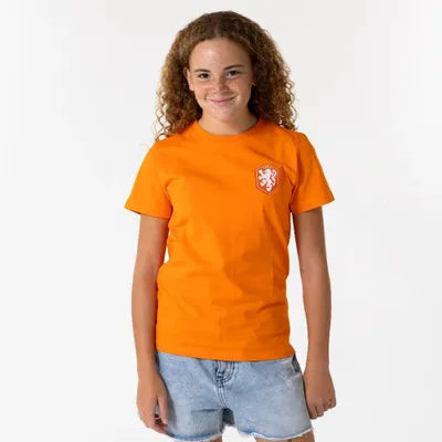 Productafbeelding van Nederlands Elftal Logo T-Shirt Kinderen - Maat 152 - Oranje - Jongens & Meisjes - KNVB - Fankleding - Fanshirt - Voetbal - Officiële Merchandise