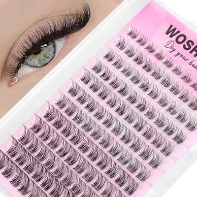 Produktbild von Individuelle Wimpernbüschel mit zartem Look, natürlich wirkende Wimpern mit D-Krümmung zur eigenen Anwendung (8-16mm, nur Rougee Lash)