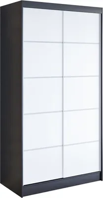 Produktbild von Easy4You N4 100 cm Schwarz/Weiß Schiebetüren Kleiderschrank 100x200x58 cm Schlafzimmermöbel, Aufbewahrung - Mehrzweckschrank - Farbe: Schwarz/Weiß