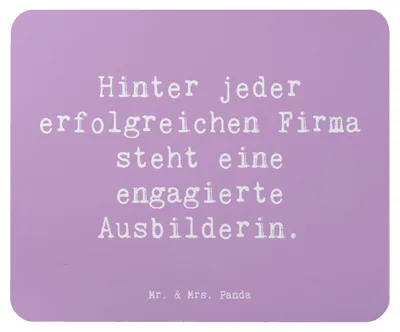 Produktbild von Mr. & Mrs. Panda Mouse Pad Spruch Engagierte Ausbilderin - Lavendeltraum - Geschenk, computer mauspad, Ausbildungsqualität, Fachkräfte, mousepad, Berufspassion, Beruf