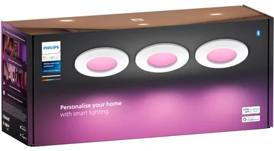 Produktbild von Philips Slim Einbauleuchte, 90 mm, Bluetooth/Zigbee, Weiß, Multi, 2000 K, 6500 K, 105°