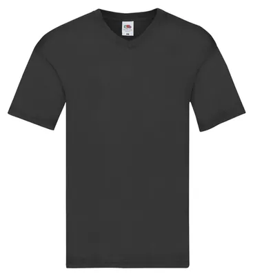 Produktbild von Fruit of the Loom - "Original" T-Shirt V-Ausschnitt für Herren FK3307 (L) (Schwarz)