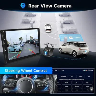 Image de Radio de voiture avec écran tactile de 9 pouces, système Android 15, 4 Go de RAM, 128 Go de stockage et compatibilité sans fil CarPlay