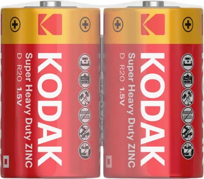 Immagine prodotto di Batterie Kodak, D mono confezione da 2, qualità di marca, R20, zinco carbone, 1,5 V