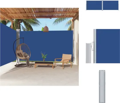 Produktbild von vidaXL Seitenmarkise Ausziehbar Blau 220x600 cm -  Sonnenschirme & Sonnenschutze