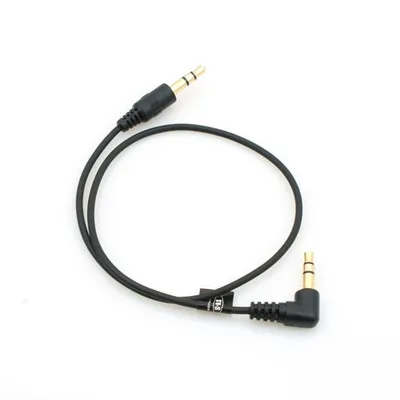 Produktbild von System-S 3-poliges 2x 3.5 mm Klinke Audio Stereo AUX Headset Kabel Verlängerung mit 90° Winkelstecker 30 cm