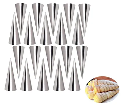 20 Edelstahl-Backformen, konisch, für Croissants & Cannoli