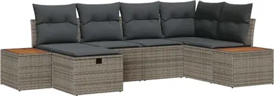 Productafbeelding van vidaXL Tuinset met loungebank, grijs, van polyrotan