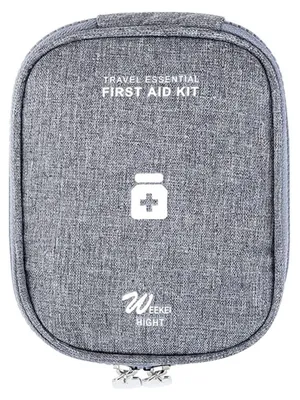 Productafbeelding van Waterdichte medicijnentas, mini-EHBO-tas, Oxford reiskit, draagbaar, grijs, 14x11x2 cm