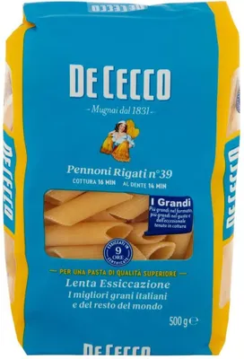 Produktbild von 24x Pasta De Cecco 100% Italienisch Pennoni Rigati N°39 Nudeln 500g + Italian Gourmet Polpa 400g