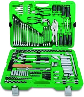 Produktbild von 150-teiliges Werkzeug-Set GCAI150R mit Ratschenfunktion im Kunststoffkoffer