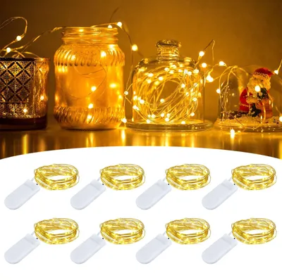 Produktbild von SCNNC LED Mini Lichterkette mit Batterie, 2M 20 LED Deko Lichterkette Innen Warm