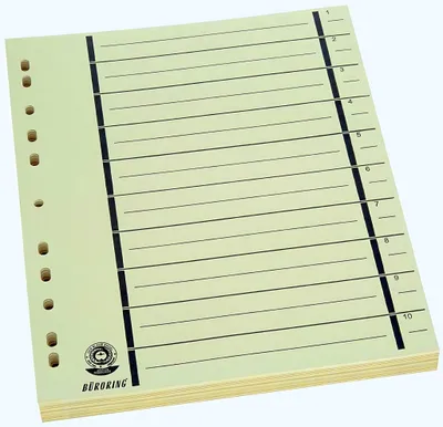 Produktbild von Büroring Trennblätter A4 180g/qm chamois, schwarzer Orgadruck