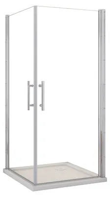 Produktbild von Duschspa 80x80x195cm Eckig Duschkabinen mit Duschtasse Schwingtür Duschabtrennung Drehtür 6mm ESG Nanoglas Eckeinstieg Pendeltür Duschwand
