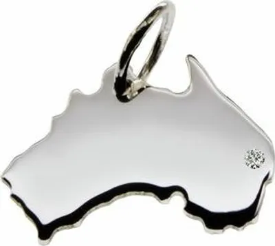 Image de Australie Pendentif avec brillant 0,015ct à l'endroit souhaité 925 argent