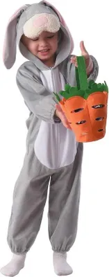 Produktbild von Grauer Hasen-Stoffanzug, Größe 92/104 cm - Godan