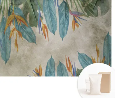 Obrázek produktu pro Samolepicí fototapeta – nástěnné obrazy do obývacího pokoje – 152 x 104 cm – dekorativní fólie na stěny – moderní design pro výzdobu stěn – tapety do interiérů – tropické květiny