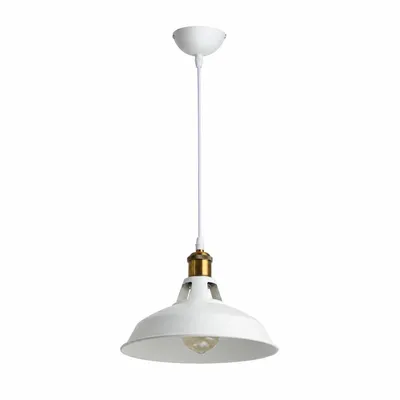 Obrázek produktu pro Retro závěsné svítidlo v industriálním stylu, vintage, z bílého kovu, E27, ideální do jídelny, restaurace a obývacího pokoje
